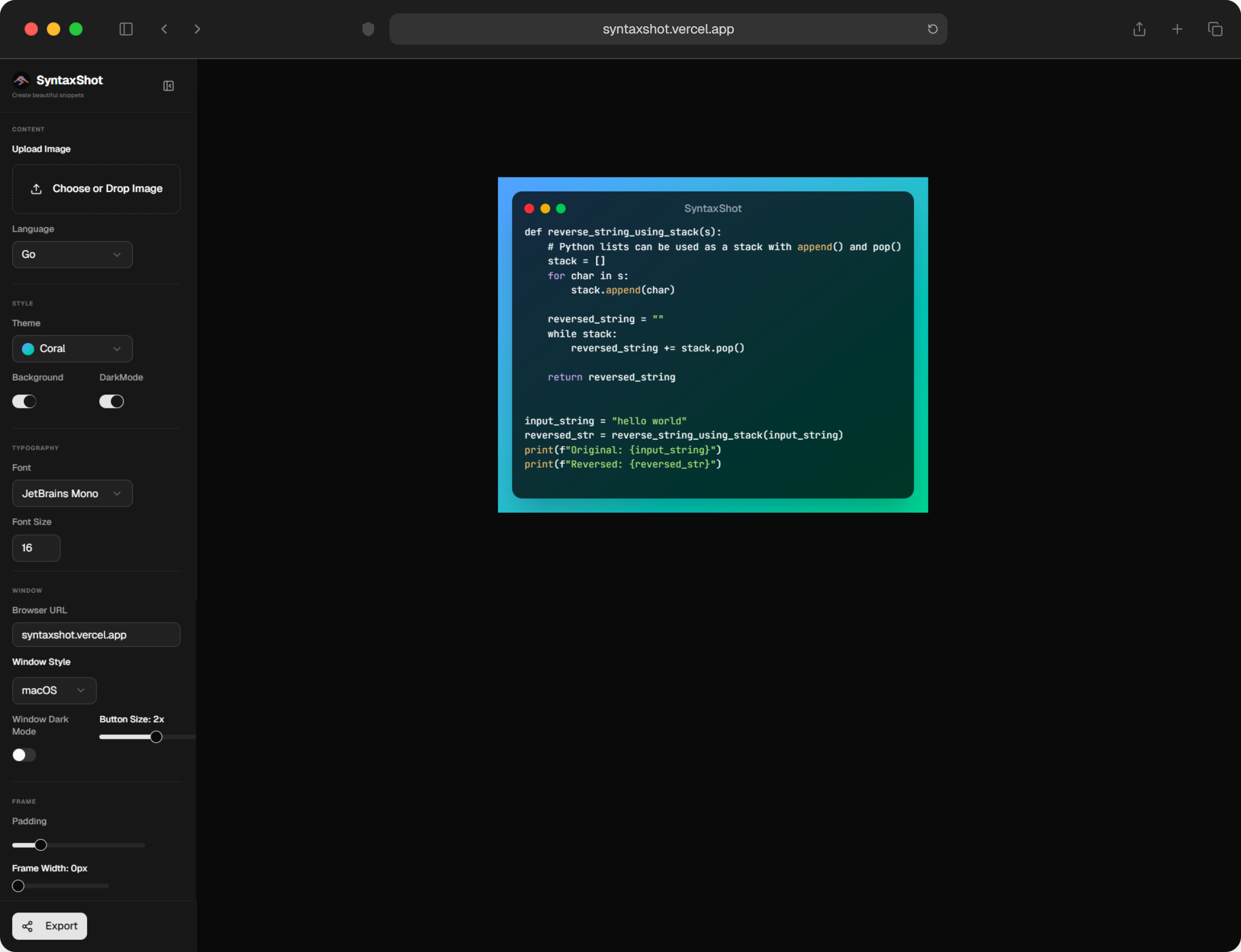 SyntaxShot preview